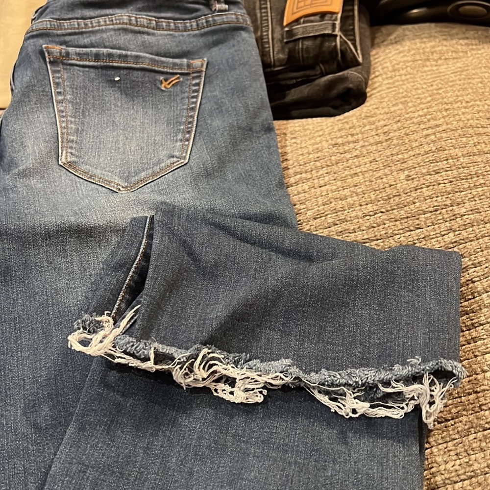 William Rast Justin Timberlake flare crop unfinished hem stretch jeans 29